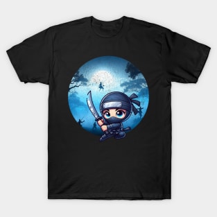 Cute Ninja Slicing Action T-Shirt